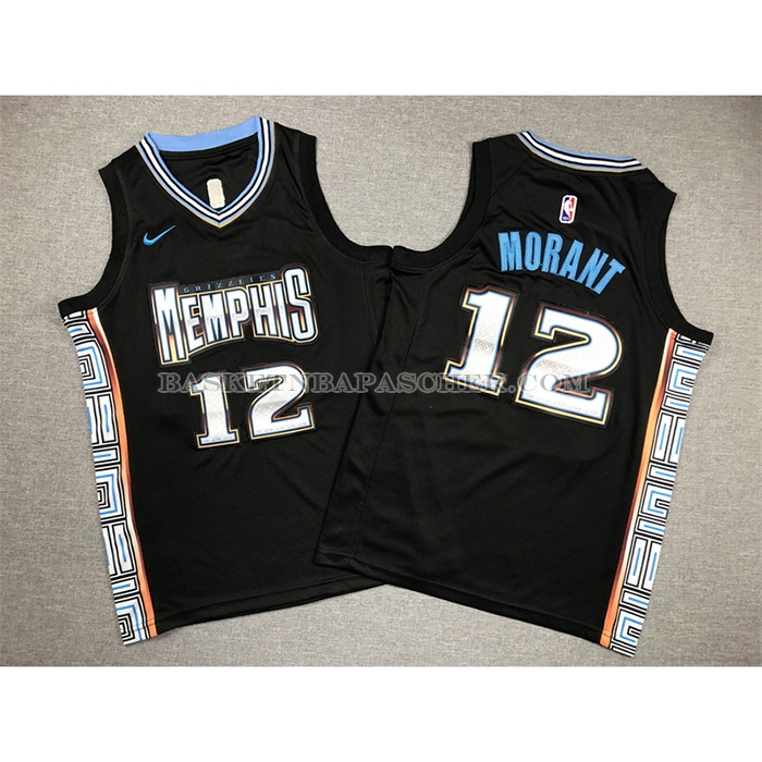 Maillot Enfant Memphis Grizzlies Ja Morant NO 12 Ville 2022-23 Noir